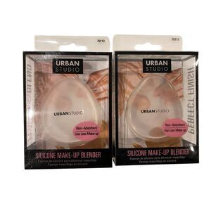 Urban Studio Silicone Makeup Blender Lot Of 2 Non Absorbent Clear Set Cosmetics